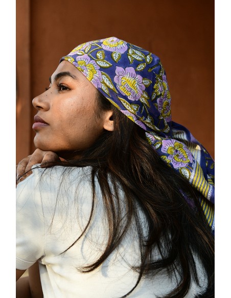 Foulard blockprint indien - Byzantine APW - Comptoir Doré