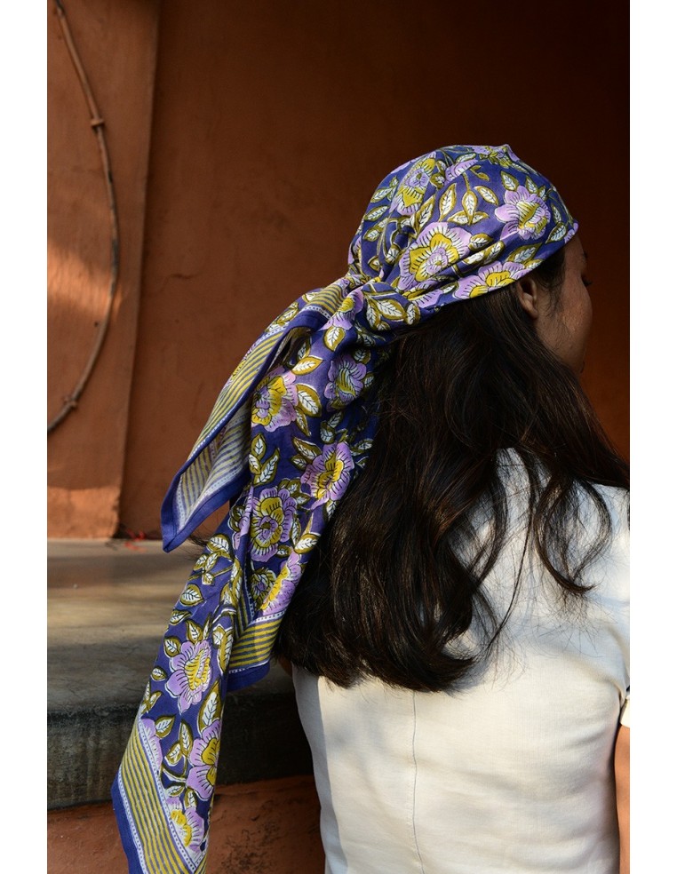 Foulard blockprint indien - Byzantine APW - Comptoir Doré