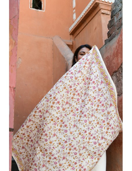 Foulard blockprint indien - Byzantine APW - Comptoir Doré