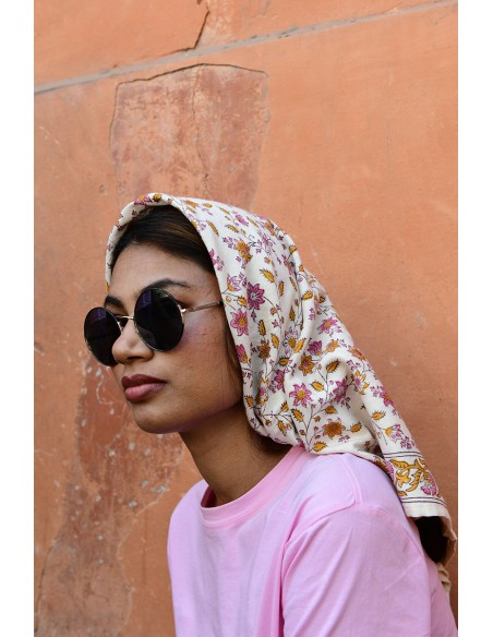 Foulard blockprint indien - Byzantine APW - Comptoir Doré