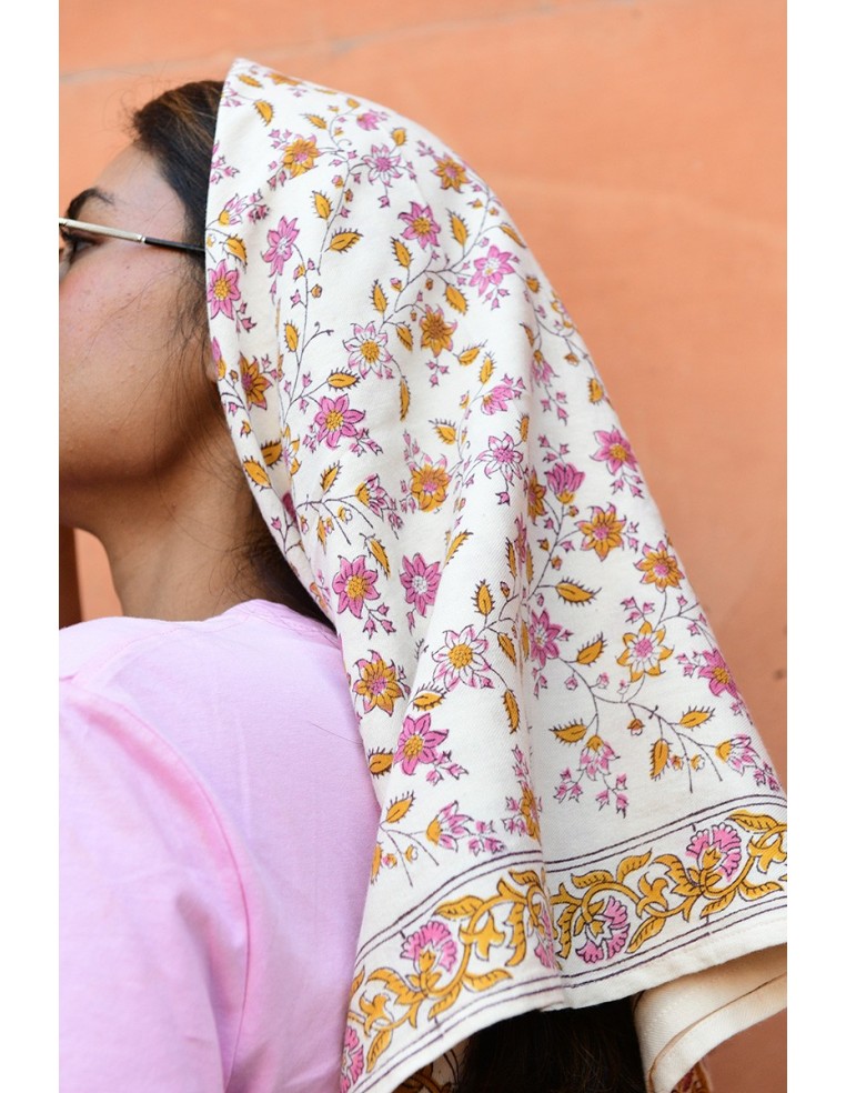 Foulard blockprint indien - Byzantine APW - Comptoir Doré