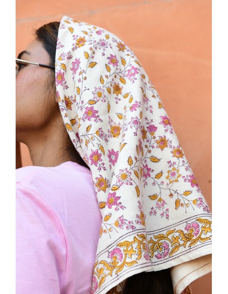 Foulard blockprint indien - Byzantine APW - Comptoir Doré