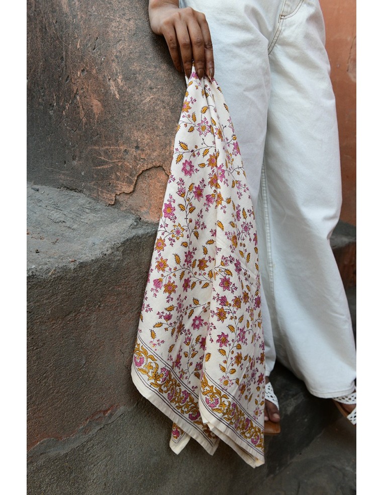 Foulard blockprint indien - Byzantine APW - Comptoir Doré