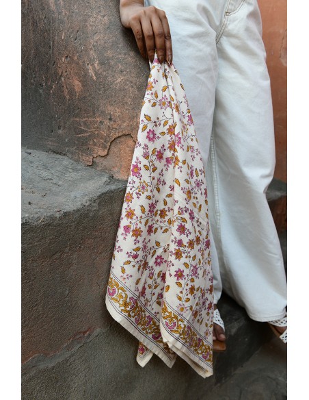 Foulard blockprint indien - Byzantine APW - Comptoir Doré