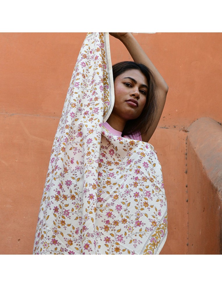 Foulard blockprint indien - Byzantine APW - Comptoir Doré