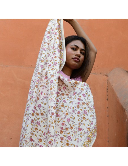 Foulard blockprint indien - Byzantine APW - Comptoir Doré