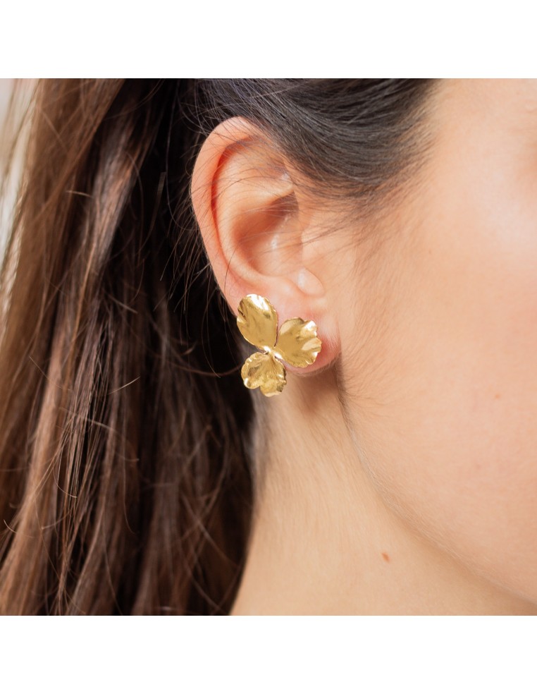 Boucles d'oreilles pensées dorées Grace