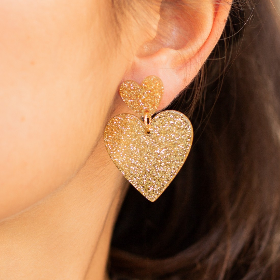 Boucles d'oreilles Eclipse strass petit modèle dorées