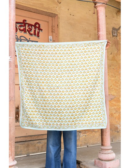 Foulard blockprint fleurs - Byzantine APW - Comptoir Doré