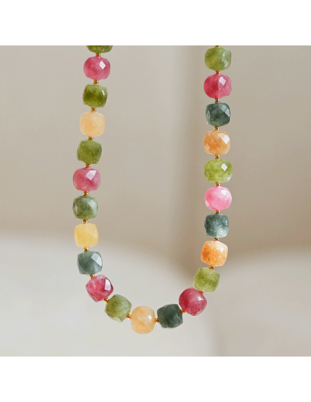 Collier Milo tourmalines multicolores - Aline - Comptoir Doré