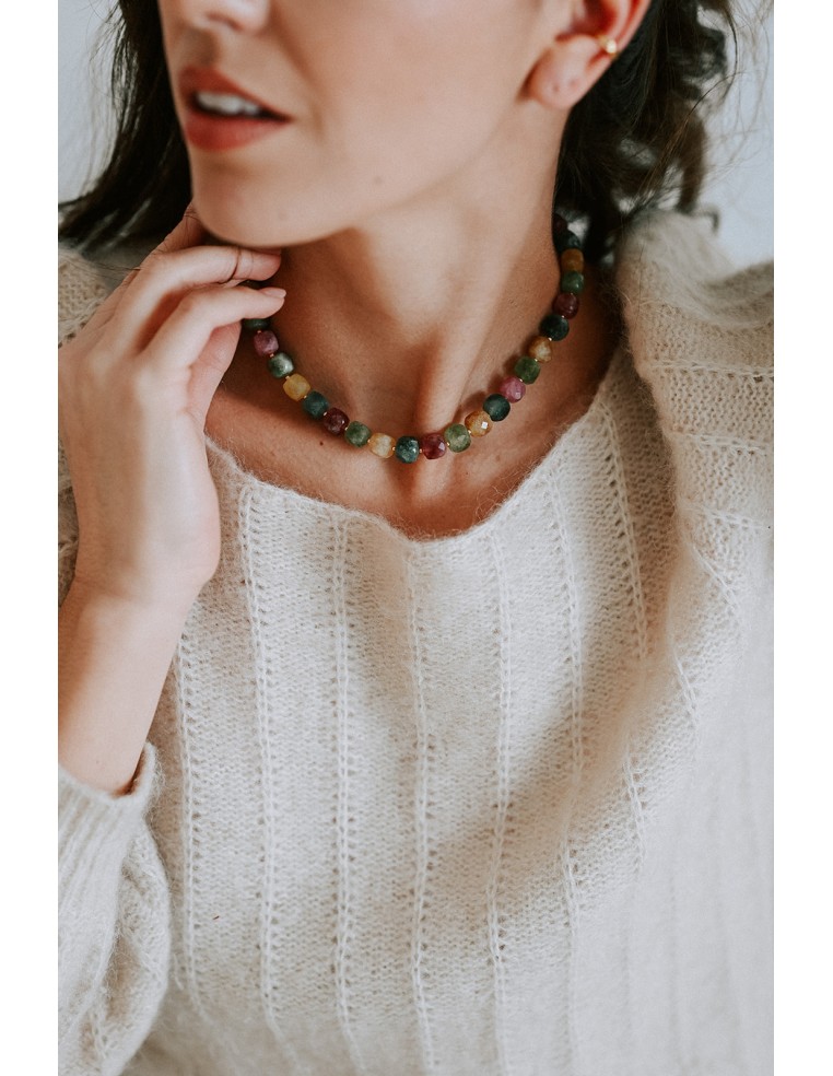Collier Milo tourmalines multicolores - Aline - Comptoir Doré