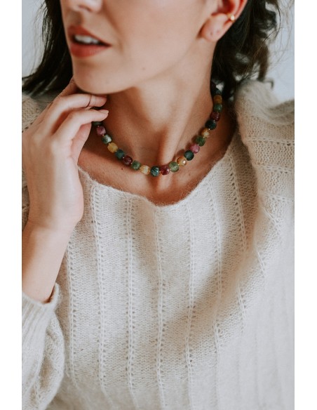Collier Milo tourmalines multicolores - Aline - Comptoir Doré