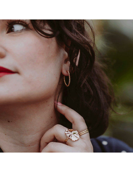 Créoles torsadées dorées Liane - Un De Ces Quatre - Comptoir Doré