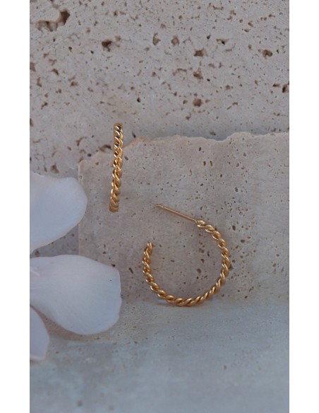 Créoles torsadées dorées Liane - Un De Ces Quatre - Comptoir Doré