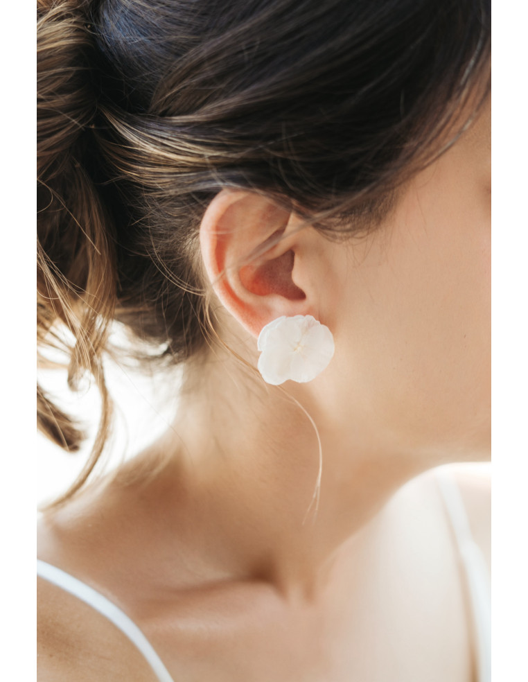 Boucles d'oreilles Lila en fleurs stabilisées - BFlower - Comptoir Doré