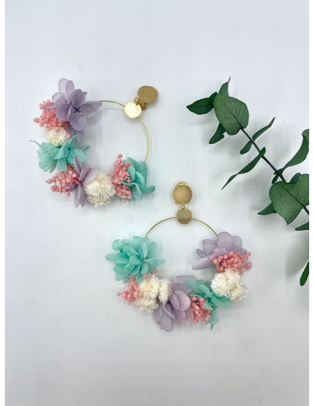 Boucles d'oreilles Francesca - fleurs stabilisées - BFlower - Comptoir Doré