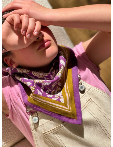 Foulard blockprint indien violet - Byzantine APW - Comptoir Doré