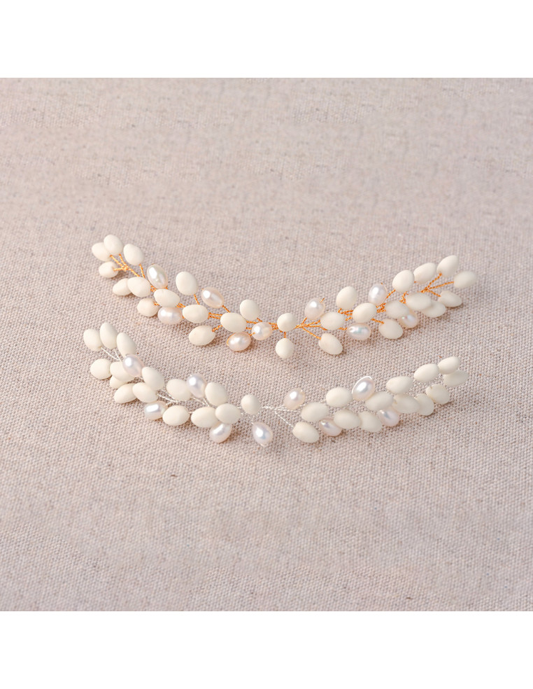 Accessoire cheveux peigne porcelaine froide mariée