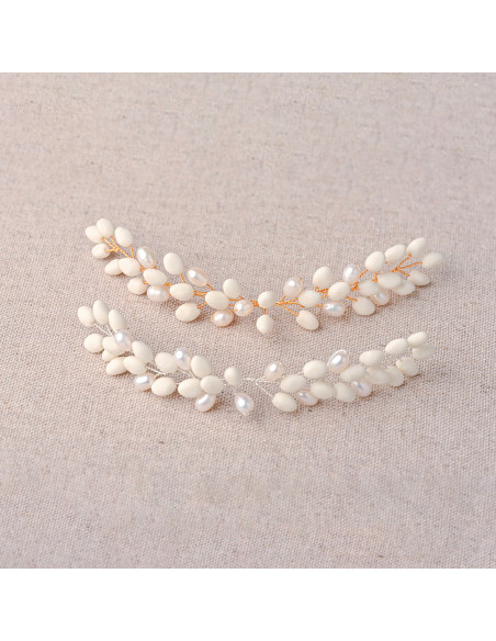 Accessoire cheveux peigne porcelaine froide mariée