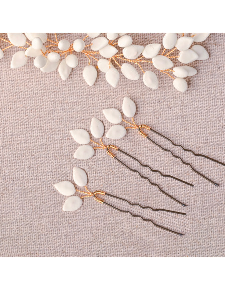 Epingles à cheveux mariée porcelaine froide - Comptoir Doré