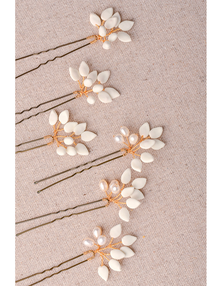 Epingles à cheveux porcelaine froide - Coraly T - Les perles de la Bastide