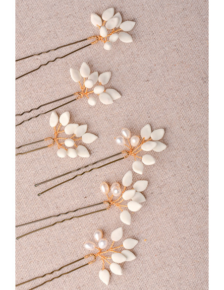 Epingles à cheveux porcelaine froide - Coraly T - Les perles de la Bastide