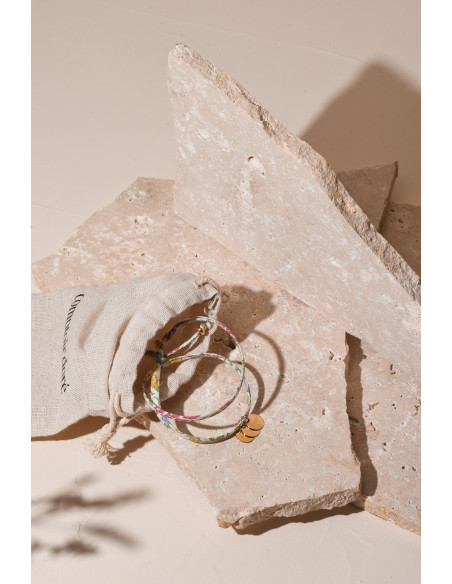 Bracelet Liberty multi médailles gravées plaqué or Comptoir Doré