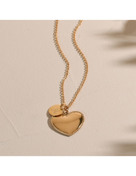 Collier Médaillon Cœur Laiton Avec Compartiment Secret - Finition Résine - Chaîne Réglable - Bijou Vintage Quotidien