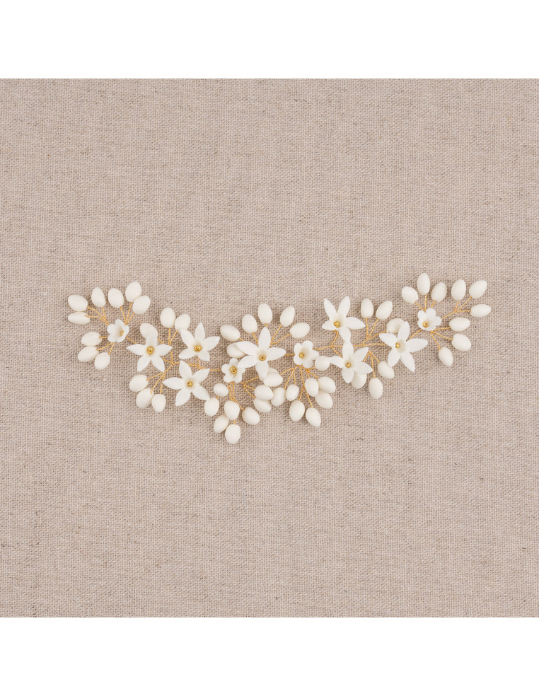 Peigne mariage porcelaine froide - Coraly T - Les perles de la Bastide - Comptoir Doré