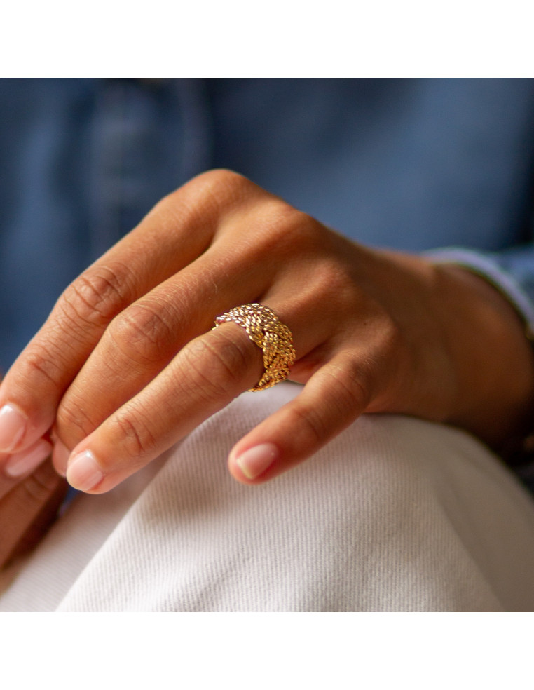 Bague Adèle - Bague tressée plaqué or Comptoir Doré