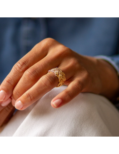 Bague Adèle - Bague tressée plaqué or Comptoir Doré