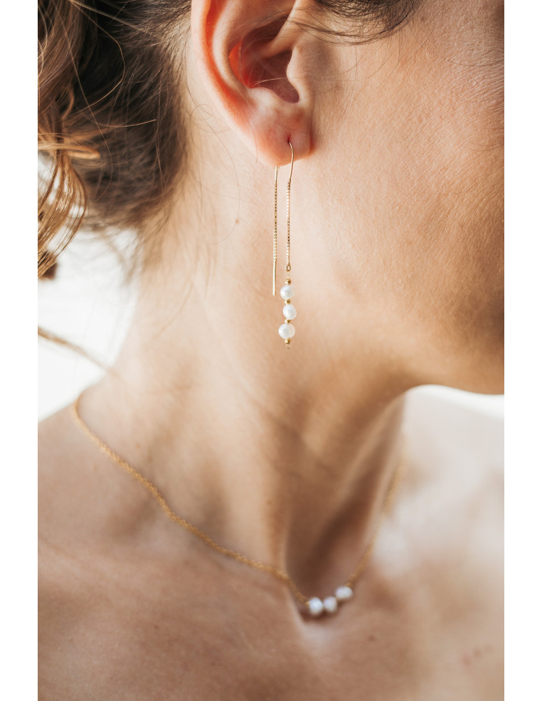 Boucles d'oreilles perles Nara - BFlower - Comptoir Doré