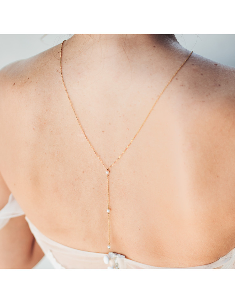 Collier de dos fin perles - Bflower - Comptoir Doré