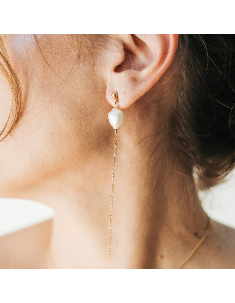 Boucles d'oreilles perles Jasmine - BFlower - Comptoir Doré