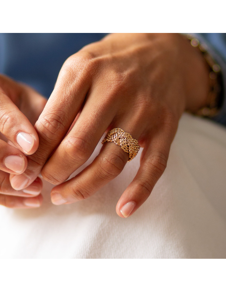 Bague Adèle - Bague tressée plaqué or Comptoir Doré