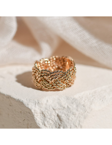 Bague Adèle - Bague tressée plaqué or Comptoir Doré