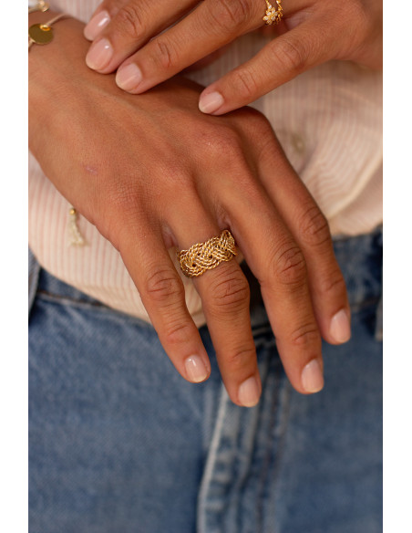 Bague Adèle - Bague tressée plaqué or Comptoir Doré