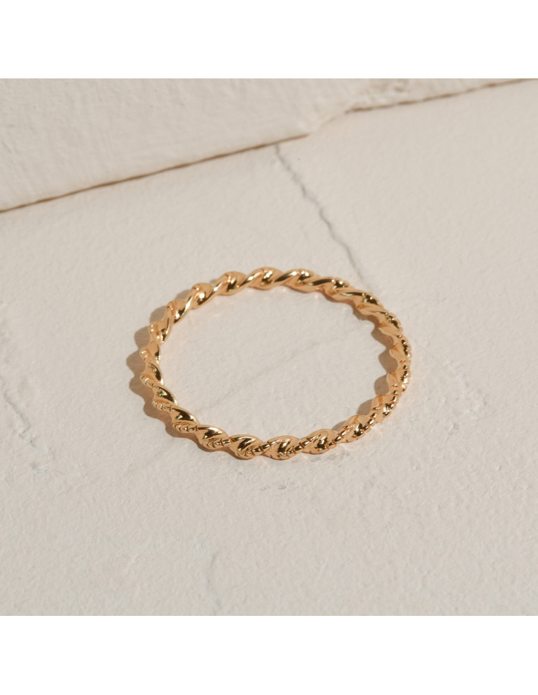Bague plaquée or torsadée Alma - Comptoir Doré