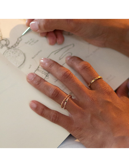 Duo de bagues plaquées or pour accumulation - Comptoir Doré