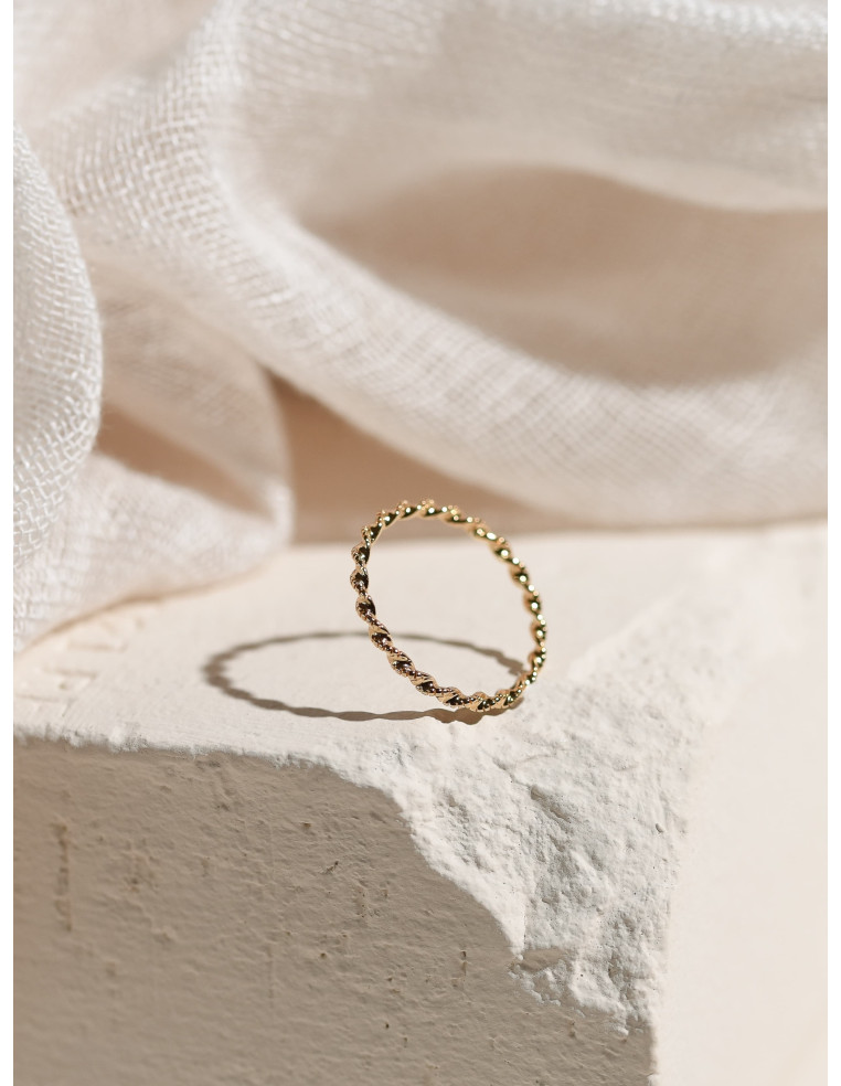 Bague plaquée or torsadée Alma - Comptoir Doré