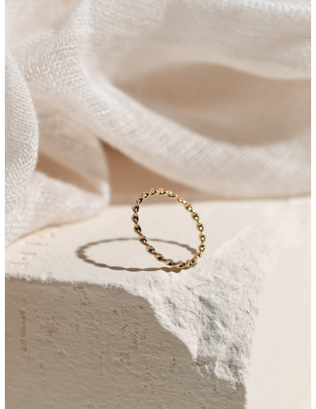 Bague plaquée or torsadée Alma - Comptoir Doré