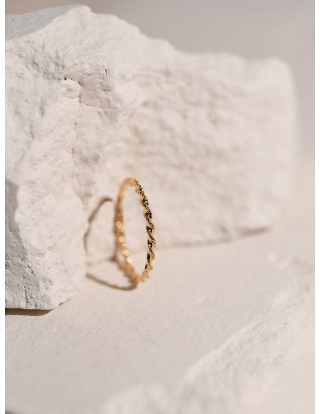 Bague plaquée or torsadée Alma - Comptoir Doré