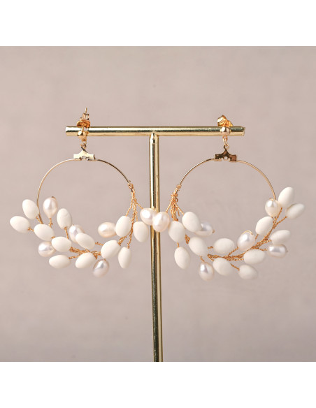 Boucles d'oreilles mariée porcelaine froide - Les Perles de la Bastide - Comptoir Doré