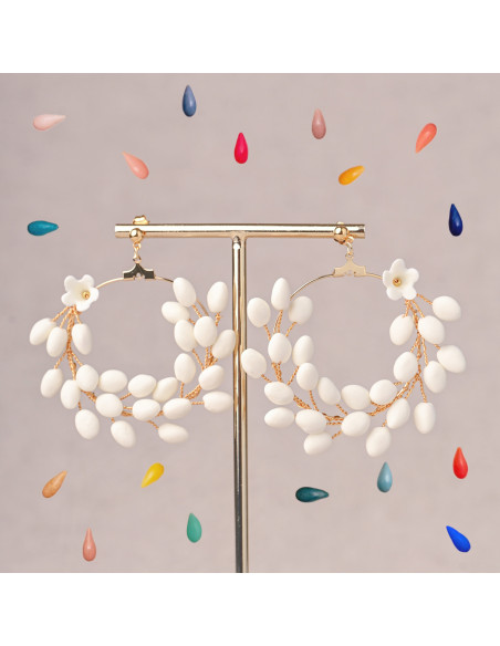 Boucles d'oreilles personnalisables en porcelaine froide - Coraly T - Les perles de la Bastide