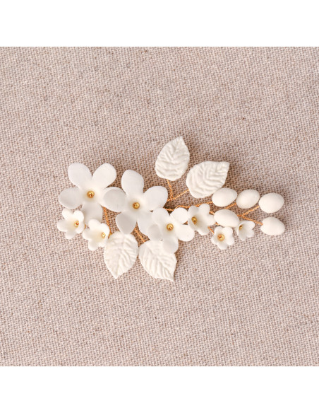 Boutonnière/broche porcelaine froide Coraly T - Les Perles de la Bastide