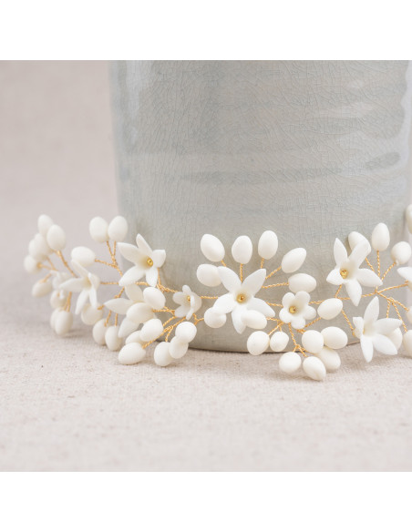 Peigne mariage porcelaine froide - Coraly T - Les perles de la Bastide - Comptoir Doré