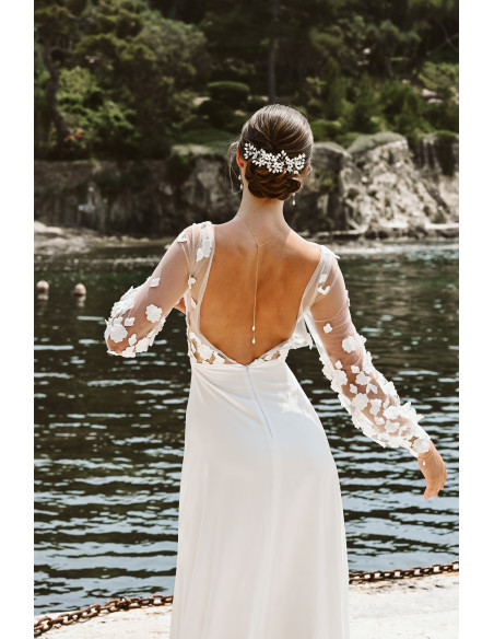 Peigne mariage porcelaine froide - Coraly T - Les perles de la Bastide - Comptoir Doré