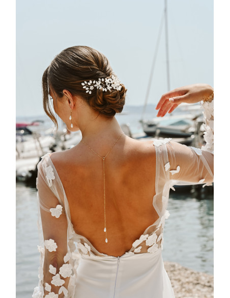 Peigne mariage porcelaine froide - Coraly T - Les perles de la Bastide - Comptoir Doré