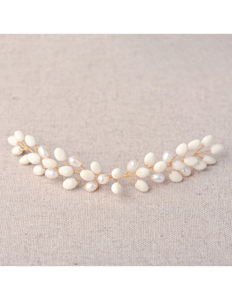 Accessoire cheveux peigne porcelaine froide mariée