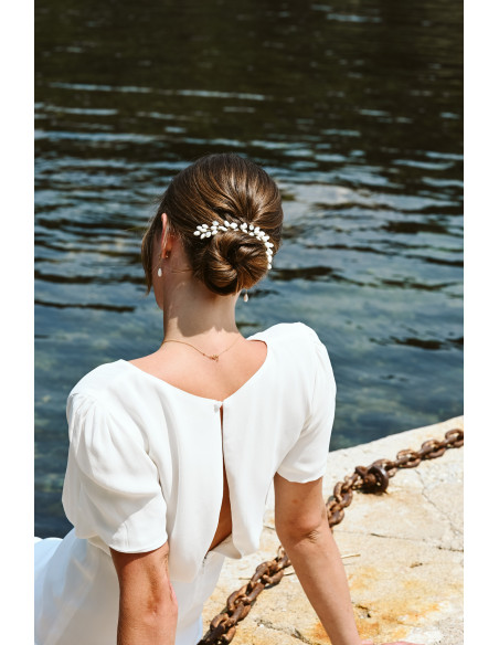 Accessoire cheveux peigne porcelaine froide mariée